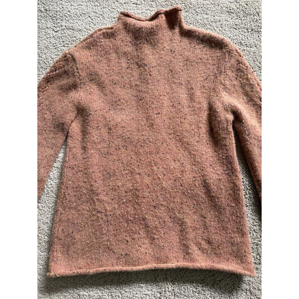 Sundance Orange Speckled Open Knit‎ Mock Neck Sweater Size Small - Picture 8 of 8